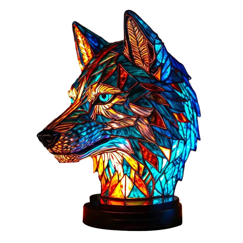 LumeWolf - Elegant 3D Animal-Inspired Glass Lamp