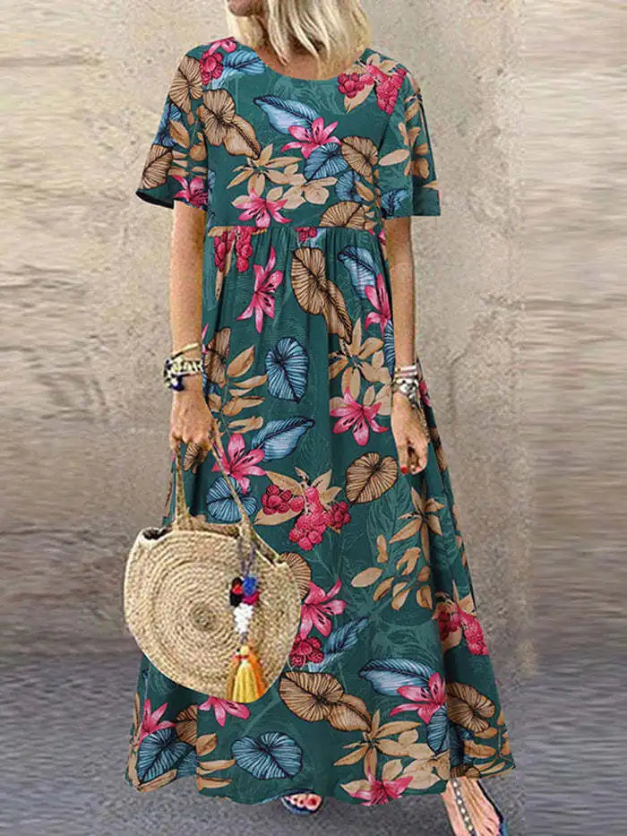 Wintera - Elegant Boho Vibe Women's Maxi Dress