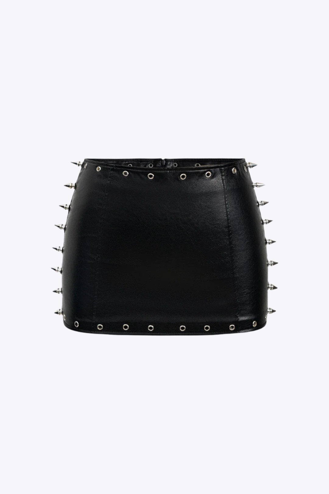 Studded Faux Leather Low Waist Skirt Dreamardi