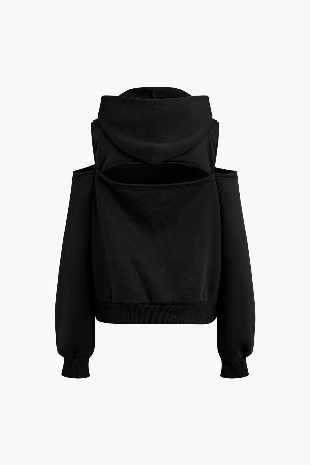 Solid Hooded Cut Out Sweatshirt And Elastic Pants Set Dreamardi