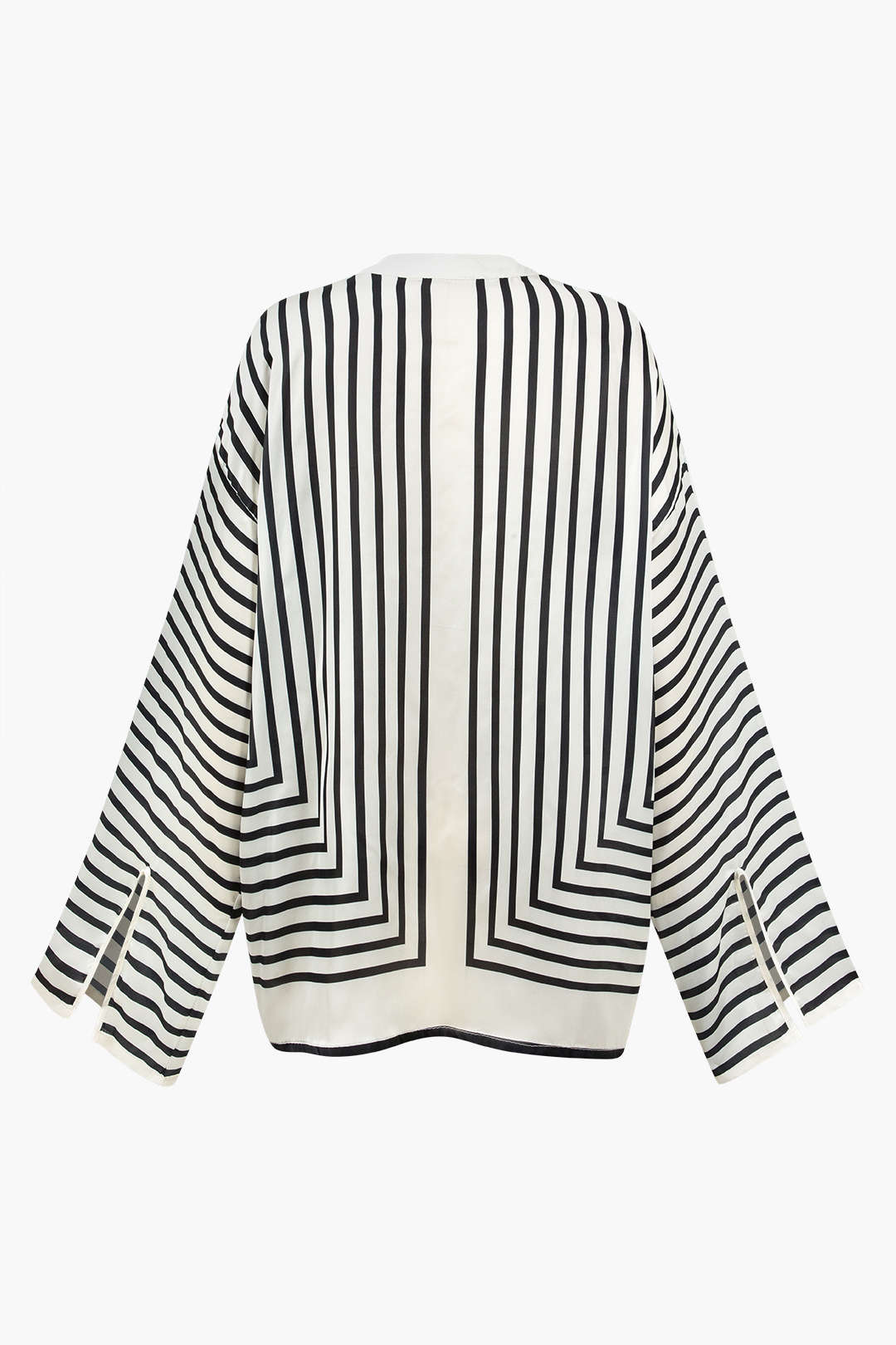 Stripe Print Satin Long-Sleeve Shirt Dreamardi