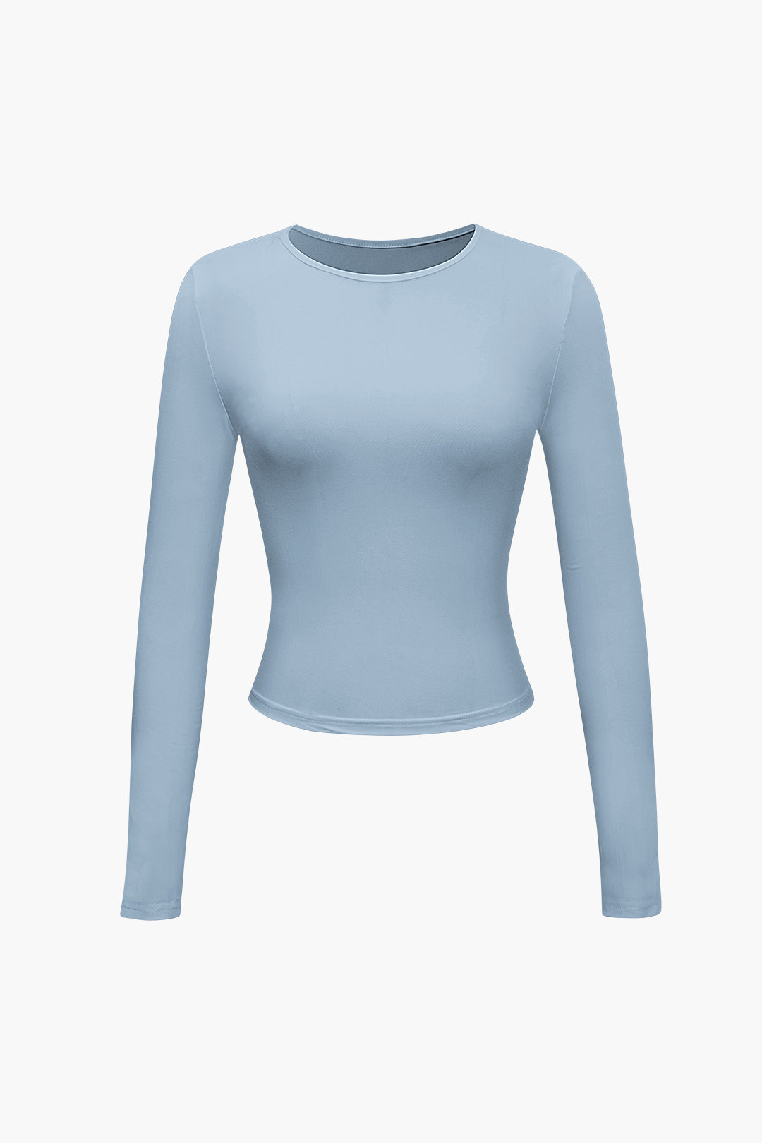 Basic Solid Round Neck Long Sleeve Top Dreamardi