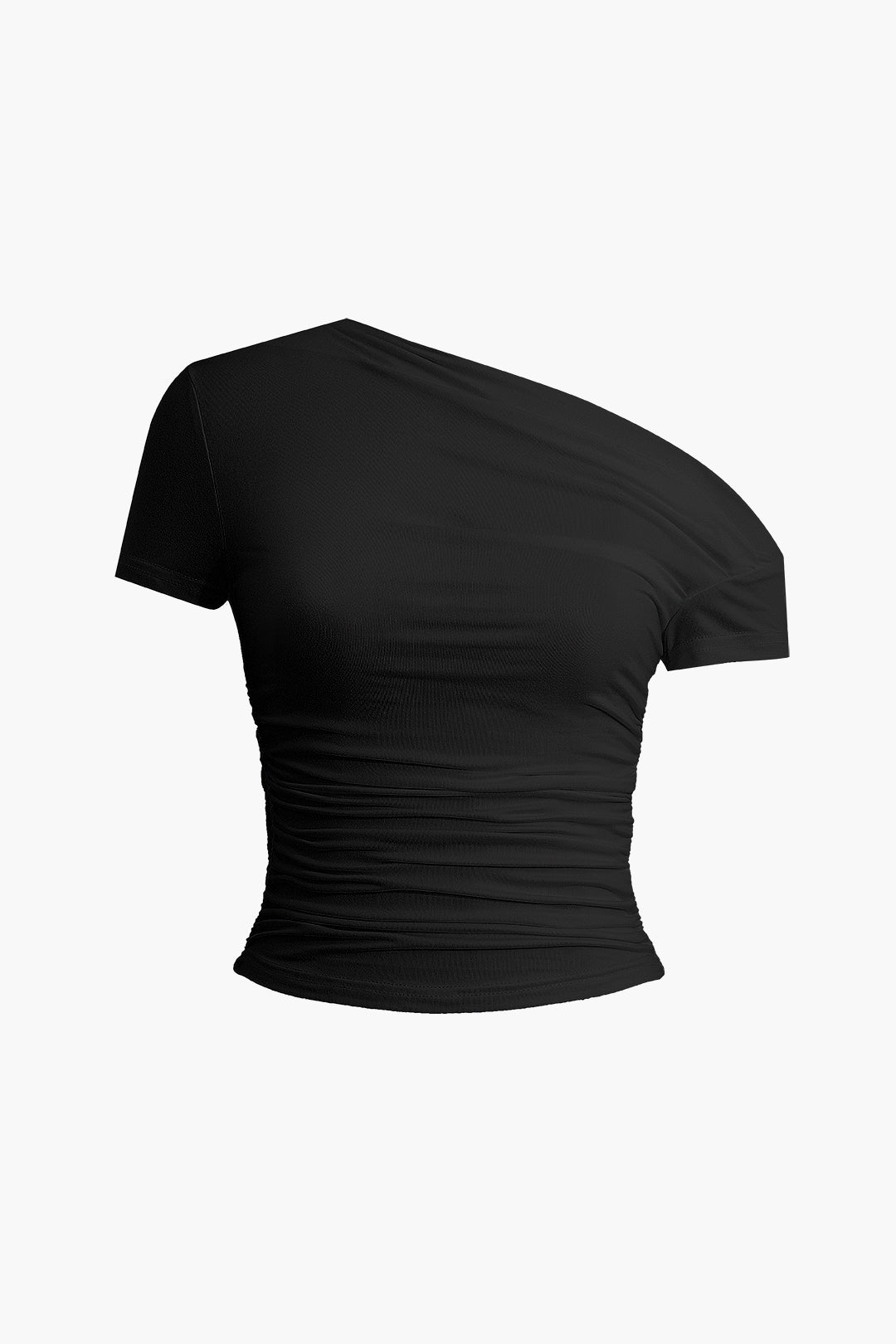 Basic Asymmetrical Ruched T-shirt Dreamardi