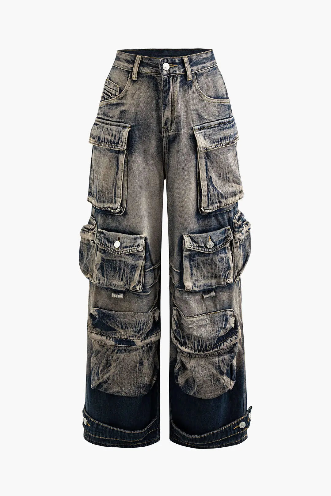 Chris - Ombre Multi Pocket Men's Wide Leg Cargo Jeans Dreamardi