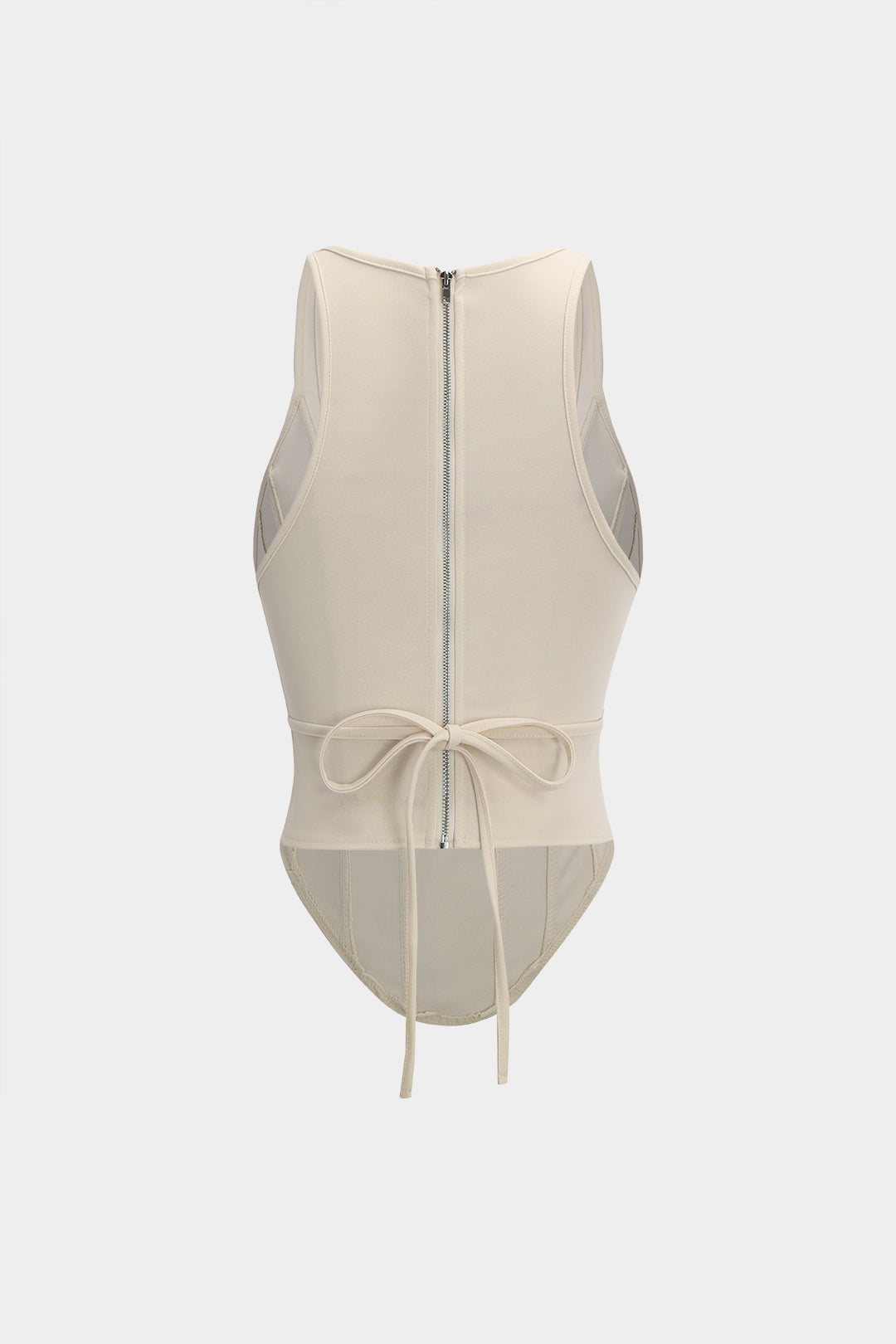 Zipper Tie-Up Corset Waist Tank Top Dreamardi