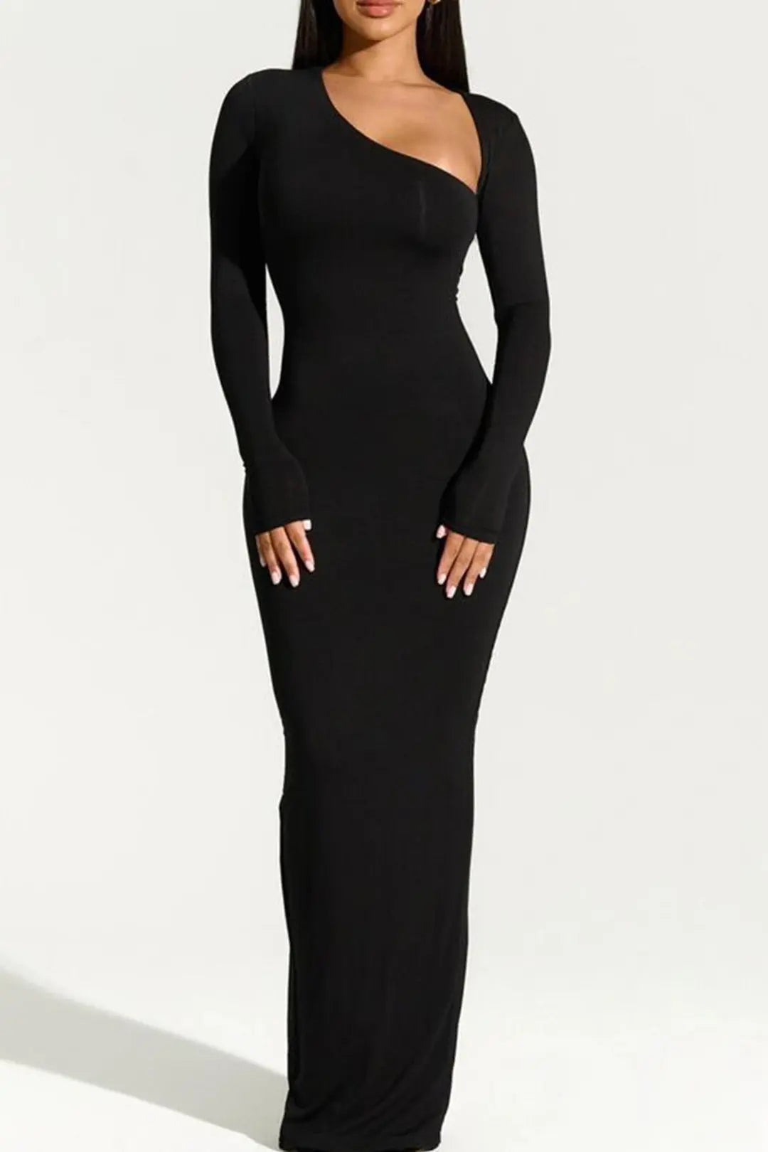 Brianna - Bold Neckline Slit Woman's Formal Maxi Dress Dreamardi