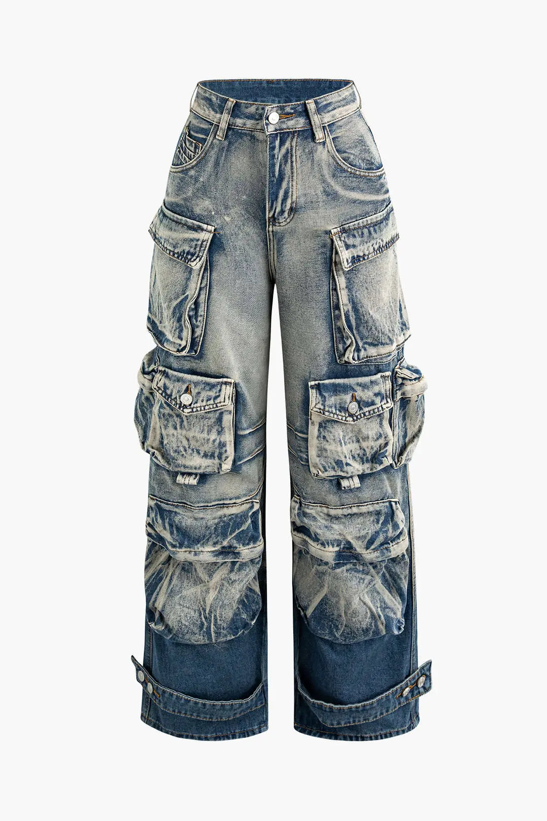 Chris - Ombre Multi Pocket Men's Wide Leg Cargo Jeans Dreamardi