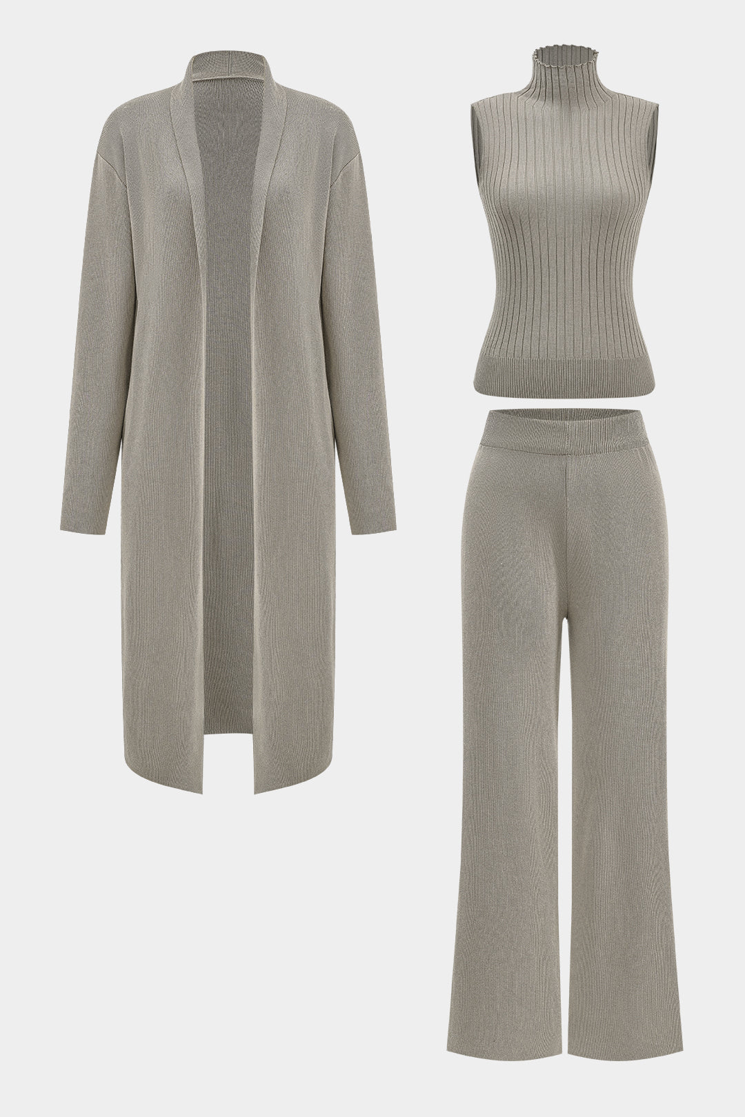 Knit Tank Top And Cardigan And Pants Set Dreamardi