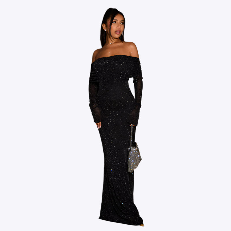 Sequined Off-shoulder Dress Women's Clothing Dreamardi