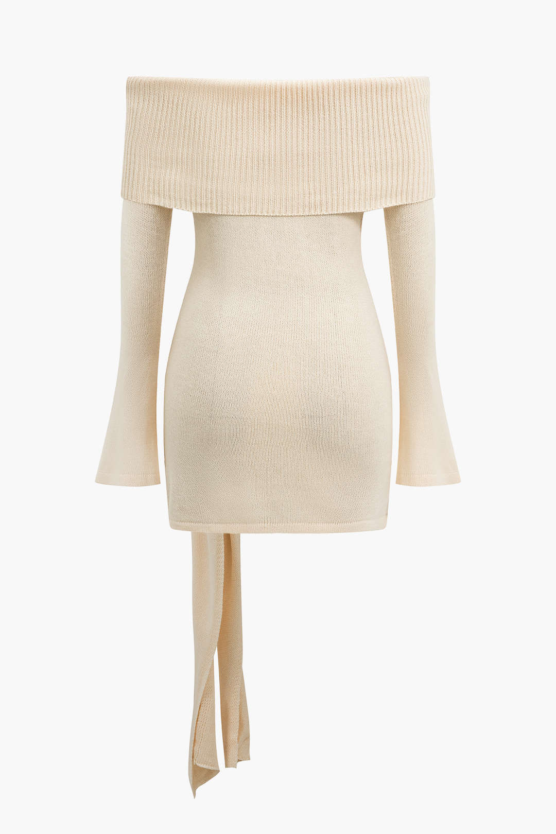 Off Shoulder Twist Front Knit Mini Dress Dreamardi