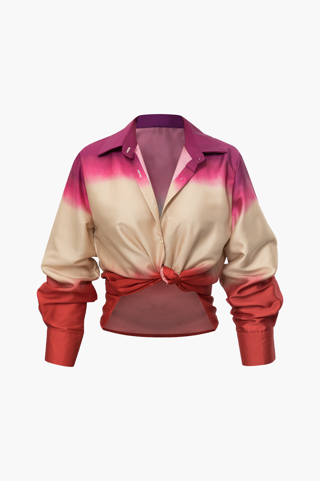 Ombre Satin Long Sleeve Shirt Dreamardi