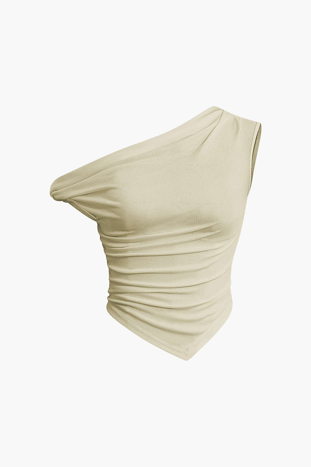 Basic Asymmetrical Twist Ruched T-shirt Dreamardi