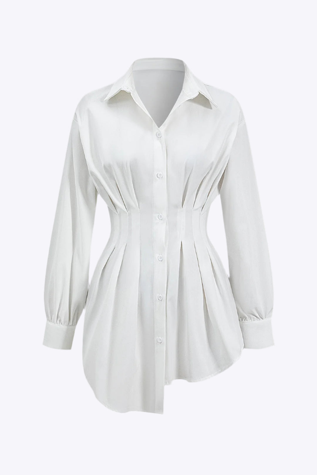 Ruched Button Long-Sleeve Shirt Dreamardi