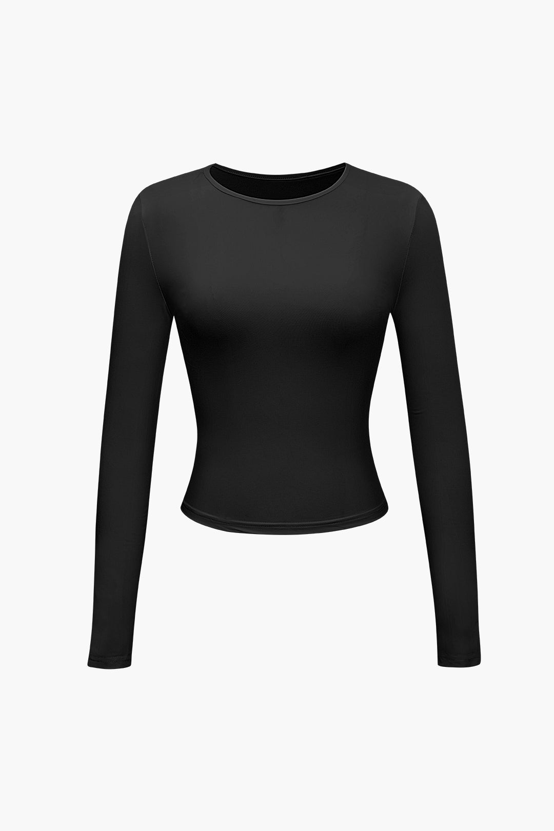 Basic Solid Round Neck Long Sleeve Top Dreamardi