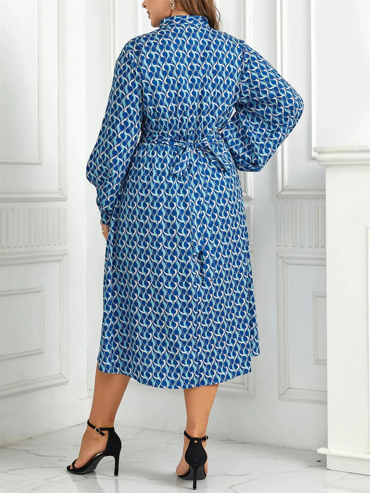 Llwyda - Modern Printed  Woman's  Midi Dress