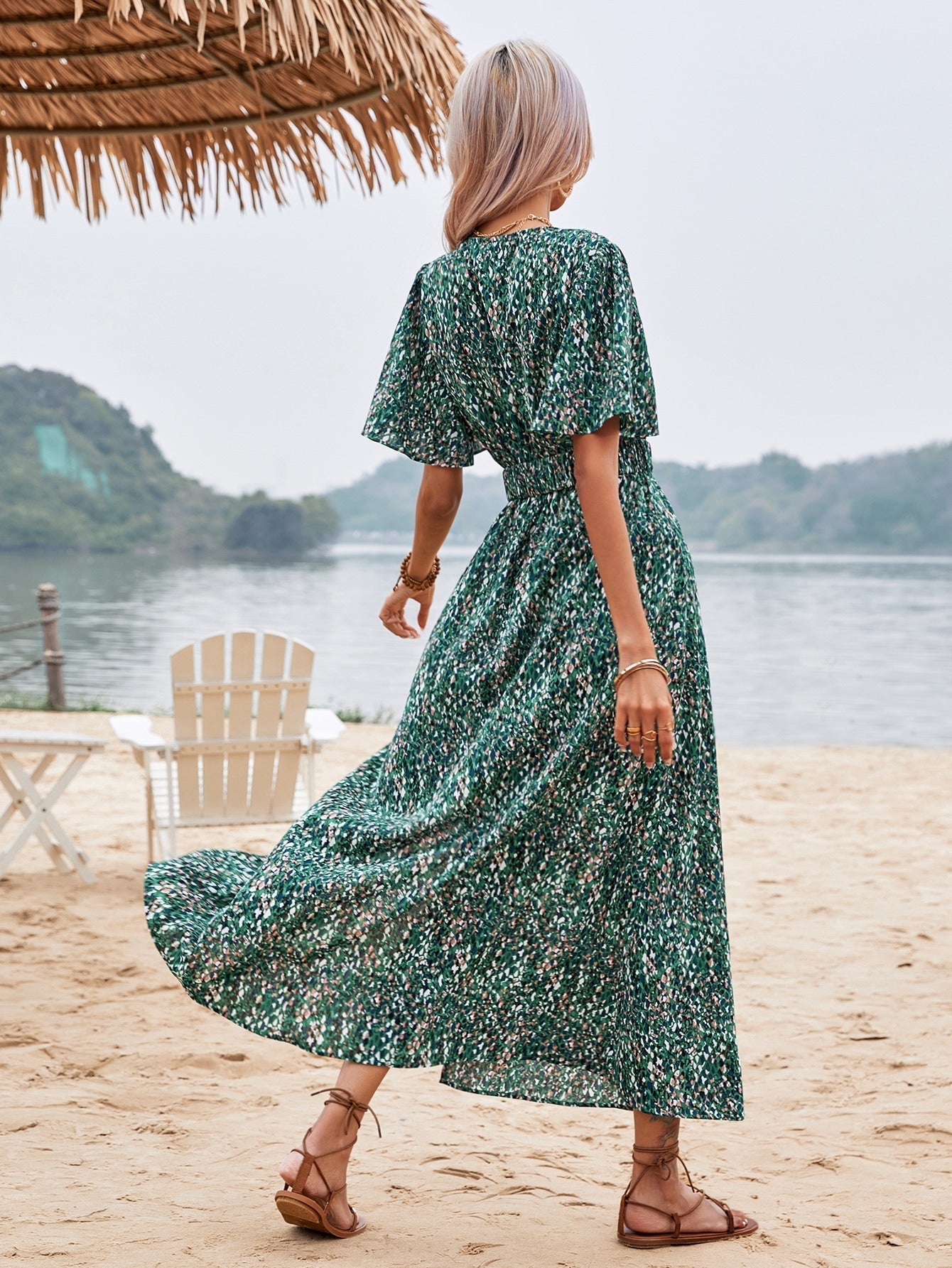 Zephirah - Chic Butterfly Style Woman's Maxi Dress