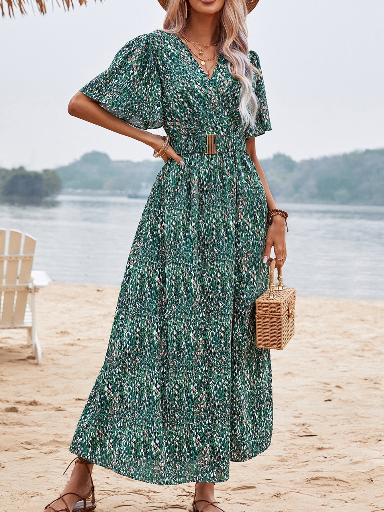 Zephirah - Chic Butterfly Style Woman's Maxi Dress