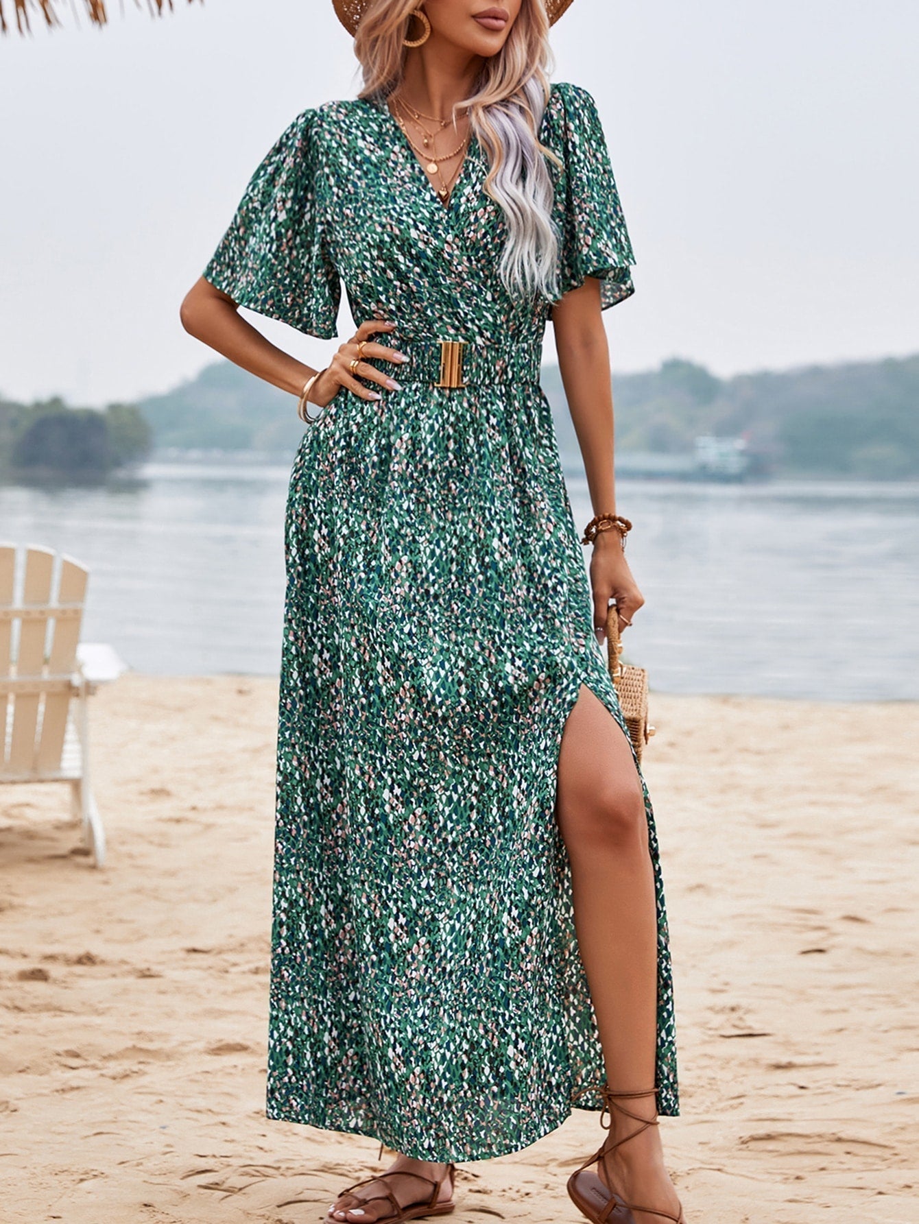 Zephirah - Chic Butterfly Style Woman's Maxi Dress