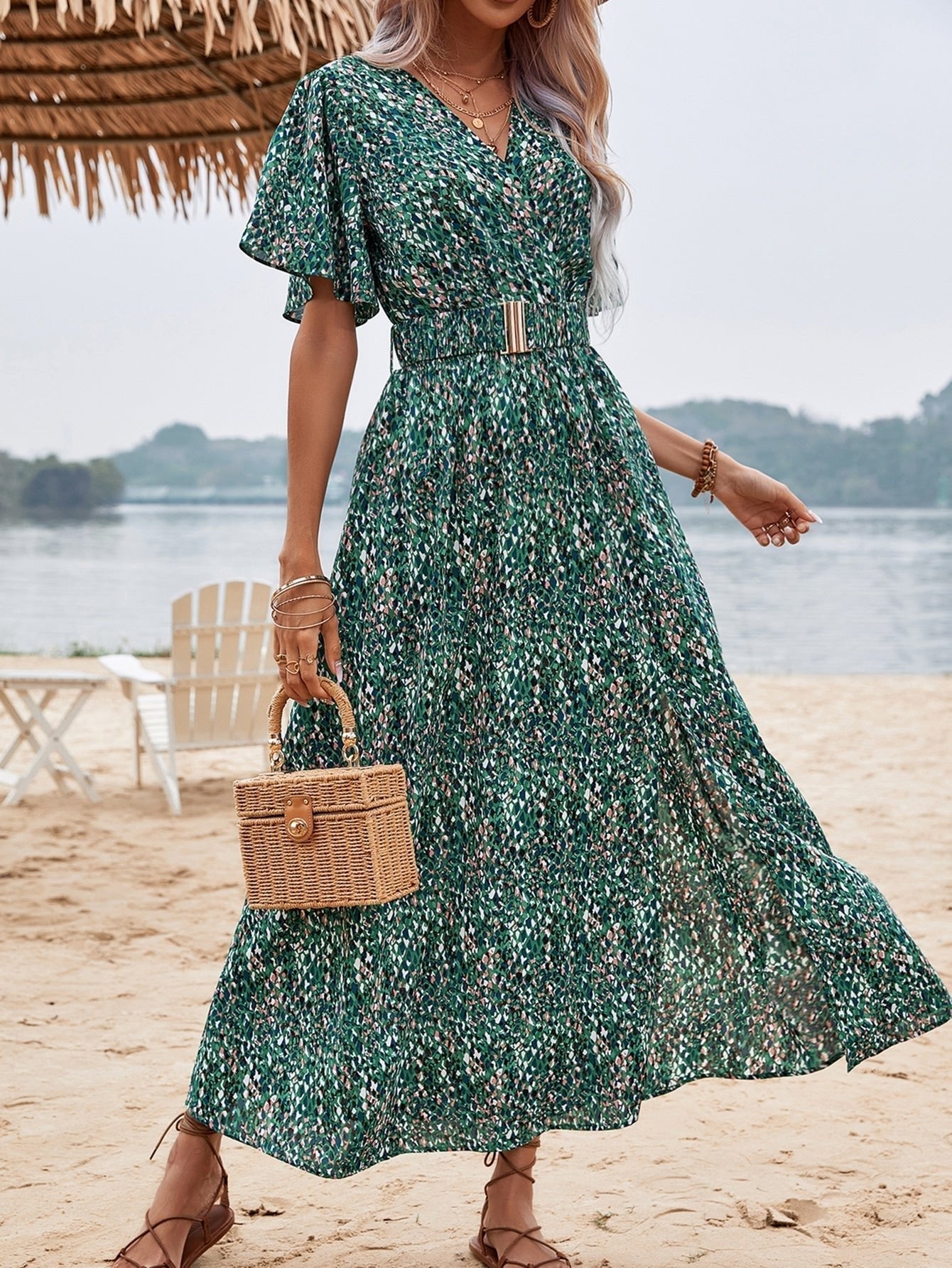 Zephirah - Chic Butterfly Style Woman's Maxi Dress