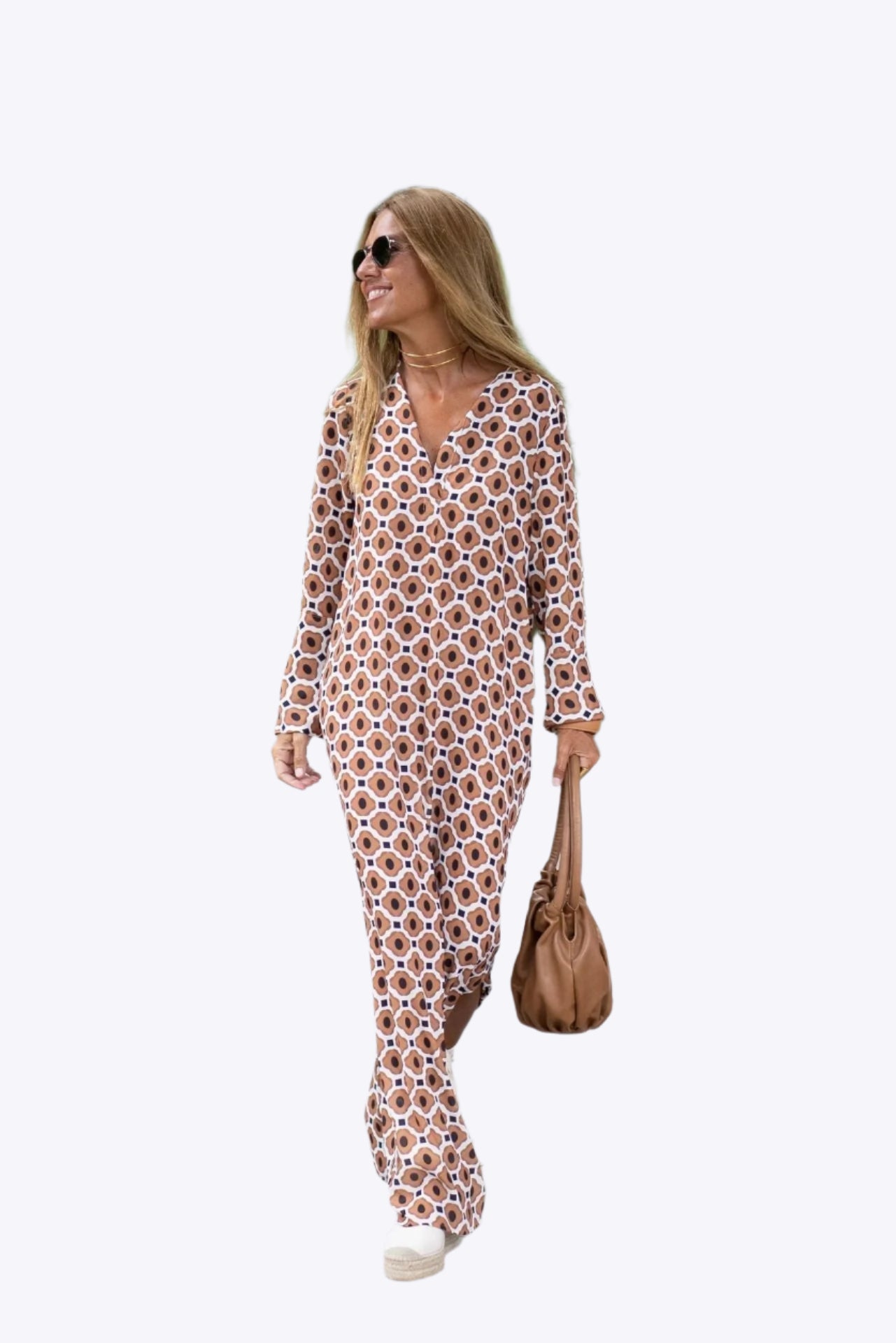 Zulma - Chic Patterned Design Woman's Maxi Dress