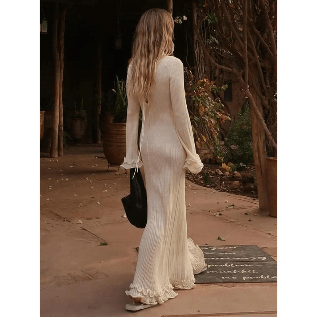 Enya - Flowing Long Sleeved Woman's Maxi Dress