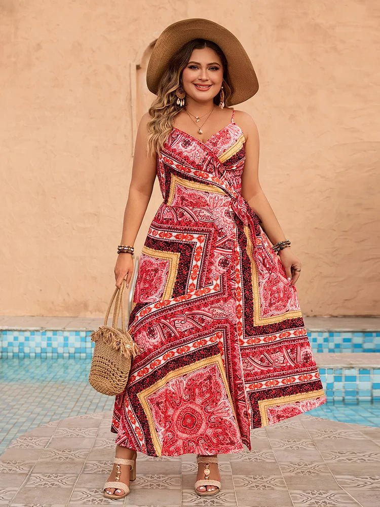 Rayna - Stylish V Neck Wrap Woman's Boho Dress