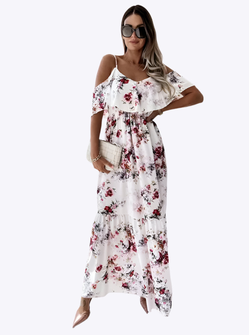 Santana - Stylish Floral Off Shoulder Woman's Maxi Dress